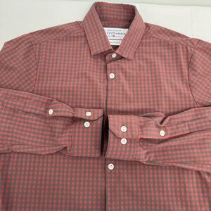 Mizzen Main Leeward Trim Fit Men’s M Tall  Shirt Button Down Check Stretch